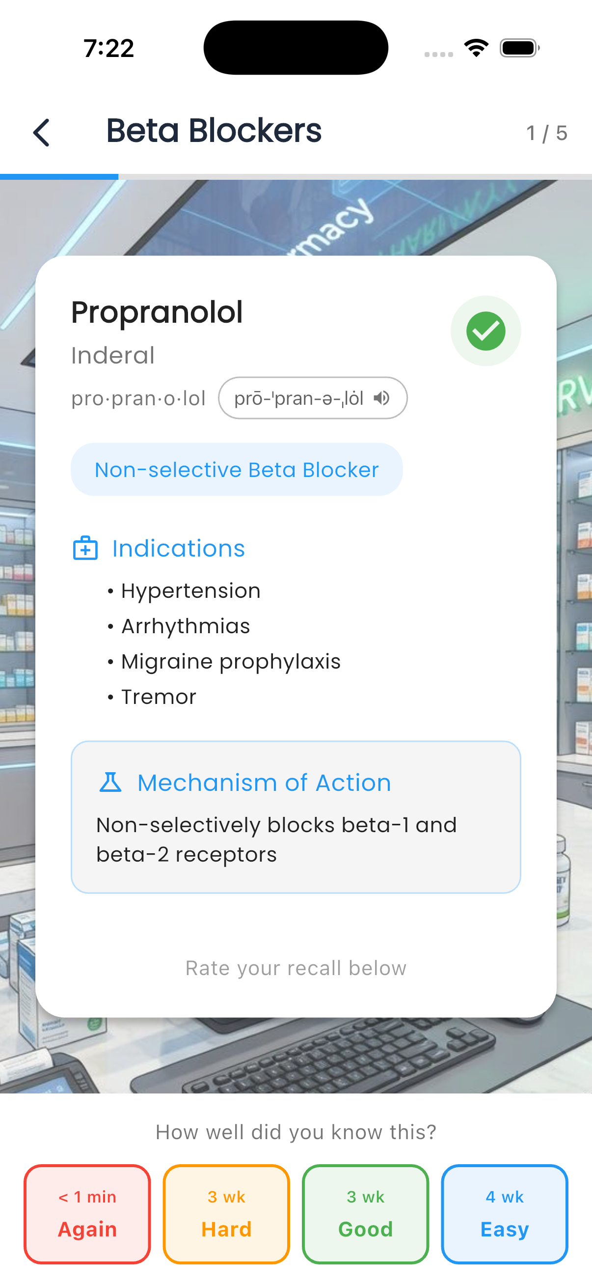 Flashcard Back with Term Details