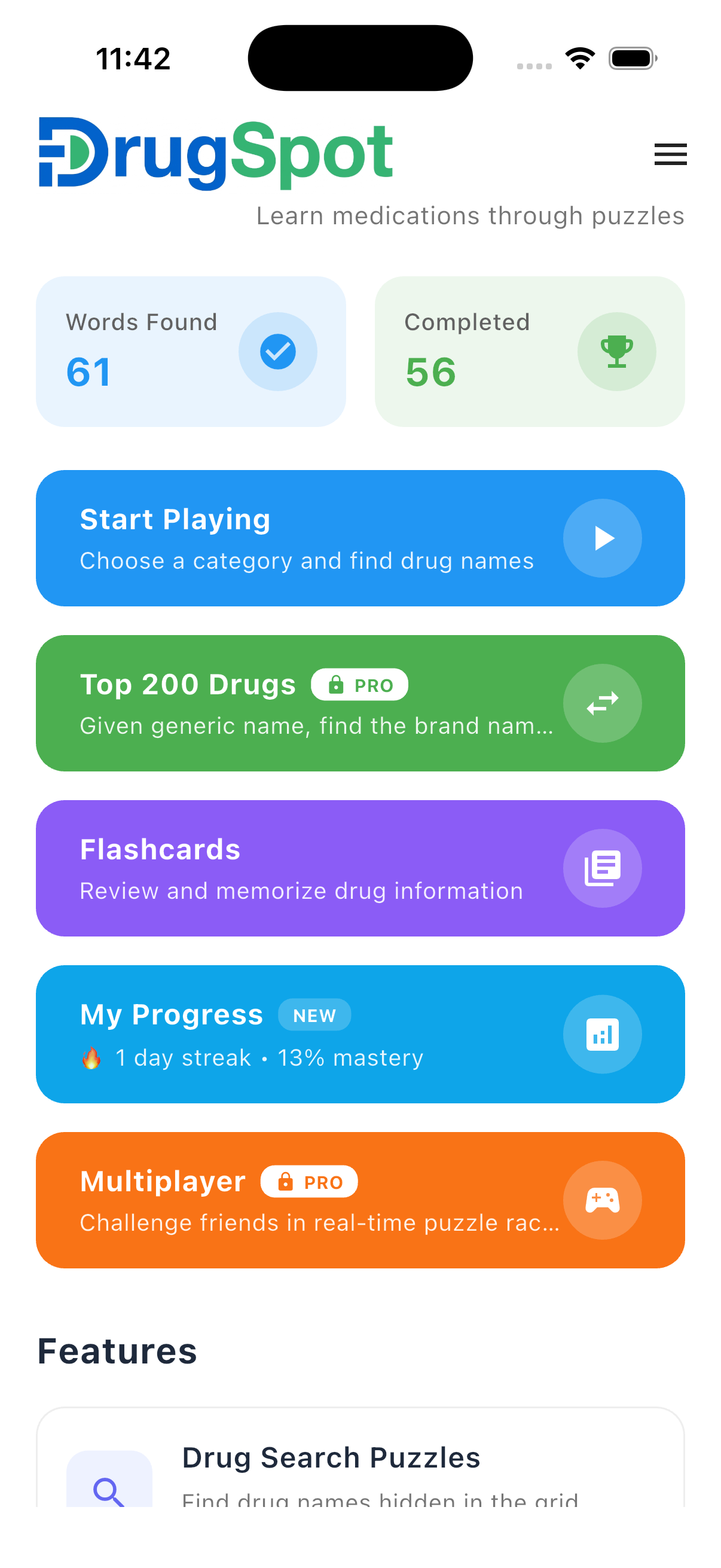 MedPrimed Home Screen